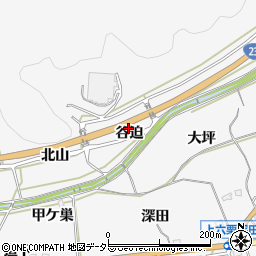 愛知県幸田町（額田郡）上六栗（谷迫）周辺の地図