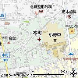 兵庫県小野市本町周辺の地図