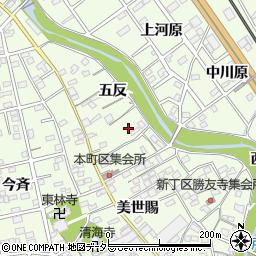 愛知県豊川市御油町五反周辺の地図
