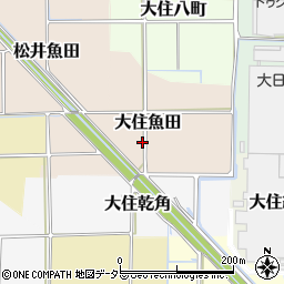 京都府京田辺市大住魚田周辺の地図