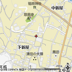 愛知県蒲郡市清田町中新屋15周辺の地図