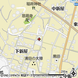 愛知県蒲郡市清田町中新屋12周辺の地図