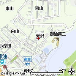 愛知県豊川市御油町東沢周辺の地図