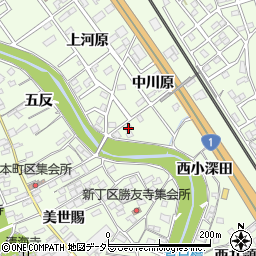 愛知県豊川市御油町中川原13周辺の地図