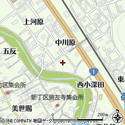 愛知県豊川市御油町中川原周辺の地図