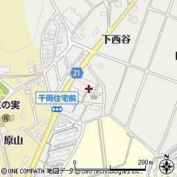 愛知県豊川市千両町下西の谷周辺の地図
