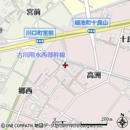 愛知県西尾市細池町高洲51周辺の地図