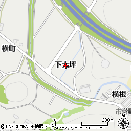 愛知県豊川市平尾町下大坪周辺の地図