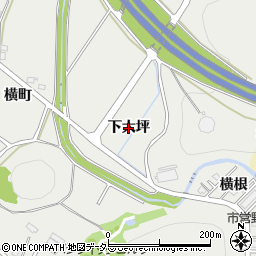 愛知県豊川市平尾町（下大坪）周辺の地図