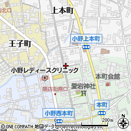 兵庫県小野市上本町102周辺の地図