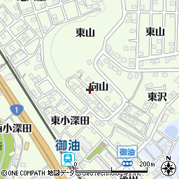 愛知県豊川市御油町向山周辺の地図