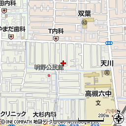 大阪府高槻市明野町33-14周辺の地図