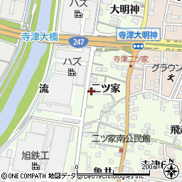 愛知県西尾市寺津町二ツ家15周辺の地図