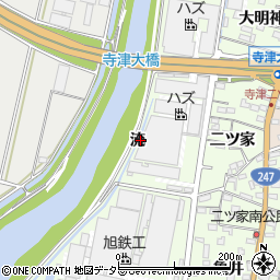 愛知県西尾市寺津町流周辺の地図