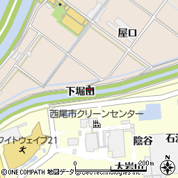 愛知県西尾市花蔵寺町（下堀田）周辺の地図