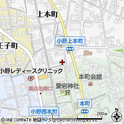 兵庫県小野市上本町104周辺の地図
