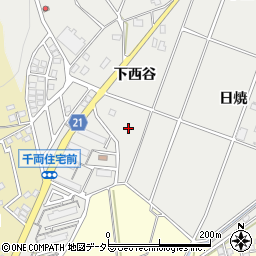 愛知県豊川市千両町下西谷周辺の地図