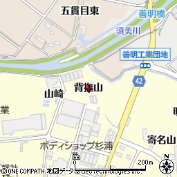 愛知県西尾市吉良町岡山背撫山周辺の地図