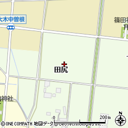 愛知県豊川市篠田町仲田周辺の地図
