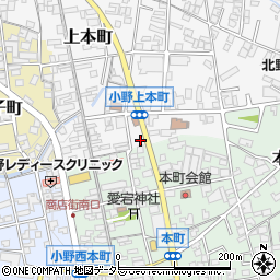 兵庫県小野市上本町252周辺の地図