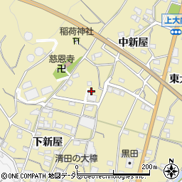 愛知県蒲郡市清田町中新屋11周辺の地図