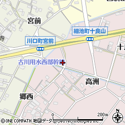 愛知県西尾市細池町高洲106周辺の地図