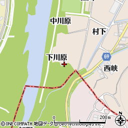 愛知県豊川市金沢町下川原周辺の地図