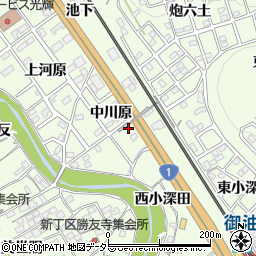 愛知県豊川市御油町中川原52周辺の地図
