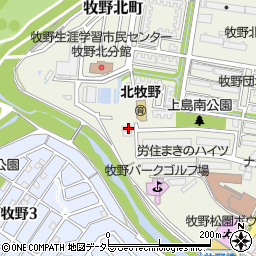 大阪府枚方市牧野北町2-3周辺の地図