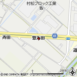 愛知県西尾市上矢田町惣万田周辺の地図