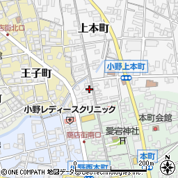 兵庫県小野市上本町58周辺の地図