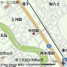 愛知県豊川市御油町中川原50周辺の地図