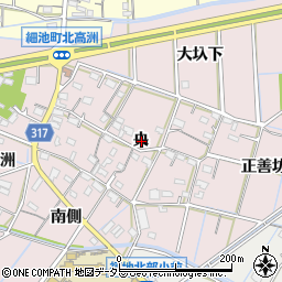 愛知県西尾市細池町央周辺の地図
