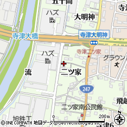 愛知県西尾市寺津町二ツ家30周辺の地図
