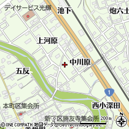 愛知県豊川市御油町中川原22周辺の地図