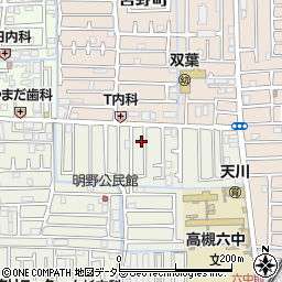 大阪府高槻市明野町33-6周辺の地図
