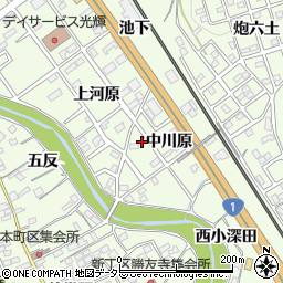 愛知県豊川市御油町中川原23周辺の地図