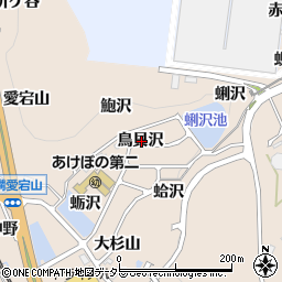 愛知県額田郡幸田町深溝鳥貝沢周辺の地図