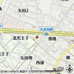 愛知県西尾市下矢田町久多良解周辺の地図