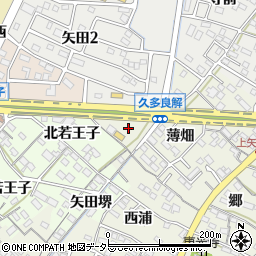 愛知県西尾市下矢田町（久多良解）周辺の地図