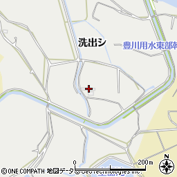 愛知県新城市富岡洗出シ周辺の地図