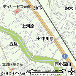 愛知県豊川市御油町中川原24周辺の地図