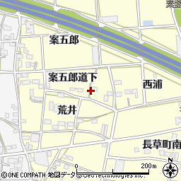 愛知県豊川市長草町案五郎道下周辺の地図