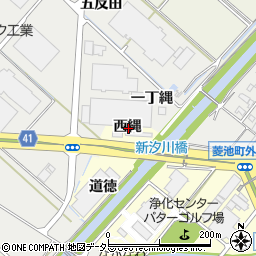 愛知県西尾市長縄町西縄周辺の地図