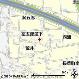 愛知県豊川市長草町（案五郎道下）周辺の地図