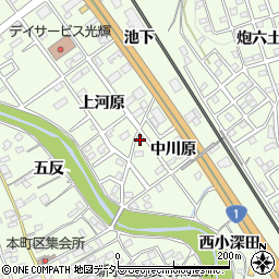 愛知県豊川市御油町中川原25周辺の地図
