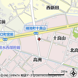 愛知県西尾市細池町高洲116周辺の地図