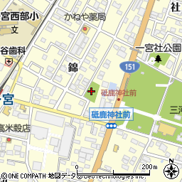 一宮錦公園周辺の地図