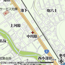 愛知県豊川市御油町中川原46周辺の地図