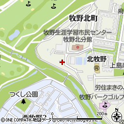 大阪府枚方市牧野北町12-2周辺の地図